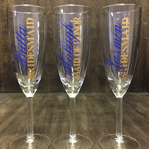 Bridesmaid Glasses, Personalized Glasses,Wedding Glasses, Maid of Honor, Mother of the Bride, Mother of the Groom, Junior Bridmesmaid
