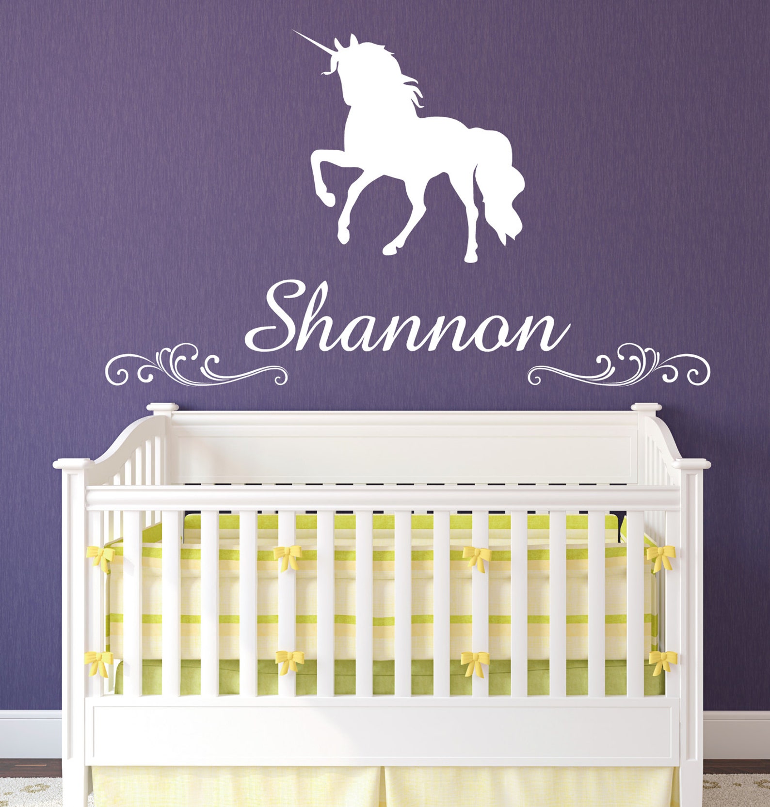Unicorn Wall Decal Unicorn Decal Personalized Unicorn Decal Etsy