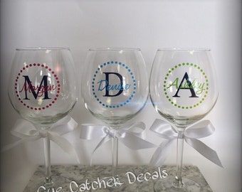 Personalized Wine Glass, Monogram Wine glass, Personalized Gift