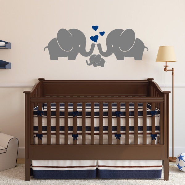 Elephant Family Wall Decal, Nursery Wall Decal, Family Decal, Elephants Decal Sticker,SALE