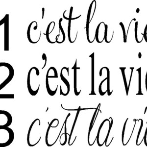 C'est La Vie Wall Decal, That's Life Wall Decal, Quote Wall Decal, French Wall Decal image 3