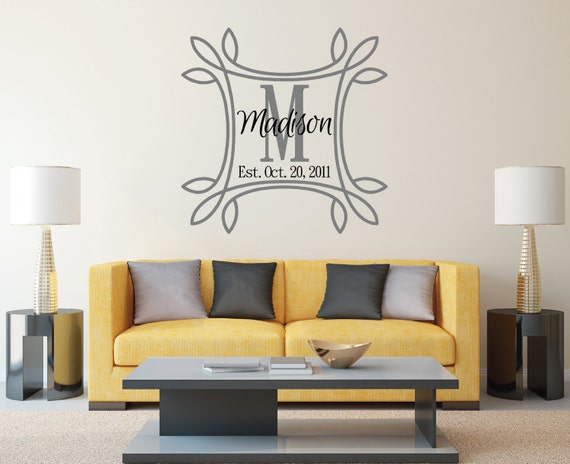 Personalized Family Name Wall Decal Family Name and | Etsy