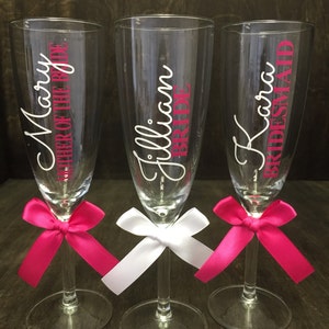 Bridesmaid Glasses, Personalized Glasses,Wedding Glasses, Maid of Honor, Mother of the Bride, Mother of the Groom, Junior Bridmesmaid