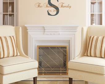 Family Name Wall Decal, Family Monogram Wall Decal, Family Established Date Wall Decal,SALE