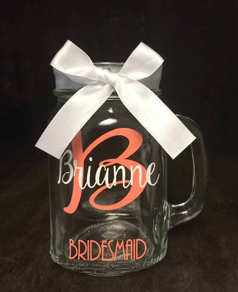 Bridesmaid Mason Jars Wedding Mason Jars Personalized Mason Etsy