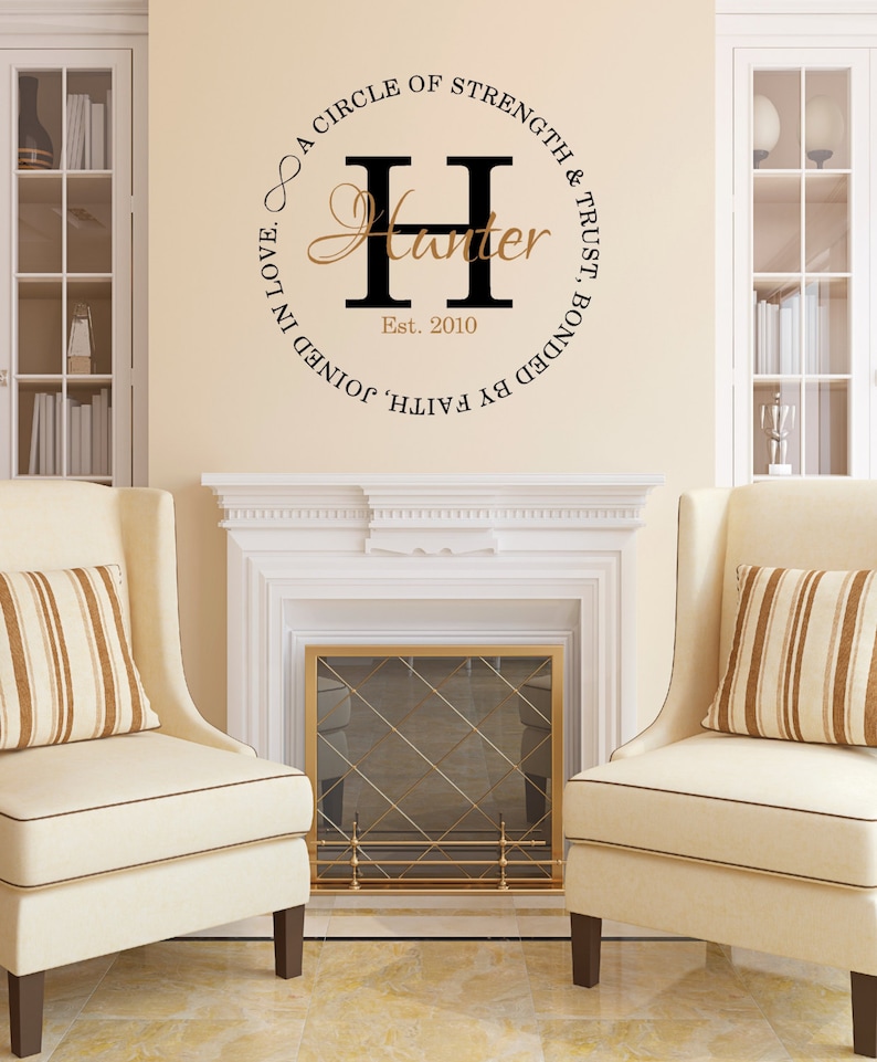Family Established Decal Family Name Wall Decal Infinity Etsy