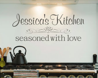 Personalized Kitchen Decal, Kitchen Vinyl Decal, Personalized Wall Decal,SALE