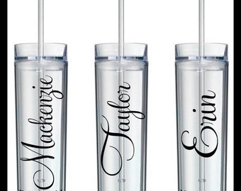 Set of 8 Wedding Tumblers, Bridesmaid Tumblers, Bride, Bridesmaid Gift, Monogram, Groomsmen, Mother of the Bride, Mother of the Groom,