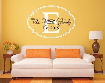 Personalized Family Name and Year Decal, Monogram Family Name Decal, Family Decal,SALE