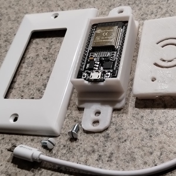 ESP-WROOM-32 ESP32 Wi-Fi ESP32 mount assembly fit 2X4 outlet box. USB included.