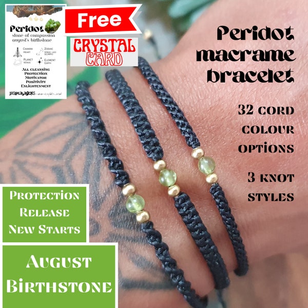 Armband für Männer, Peridot Armband für Männer, August Geburtsstein Geschenk Geburtstag, Angst Heilung Aura reinigen entgiften Fokus Chakra Farbe wählen