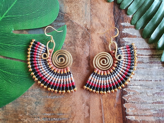 Rainbow earrings gold best sale