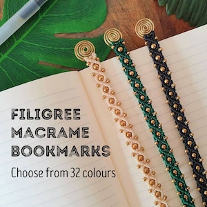Slim Macrame Bookmark: Beaded Bohemian Book Accessory