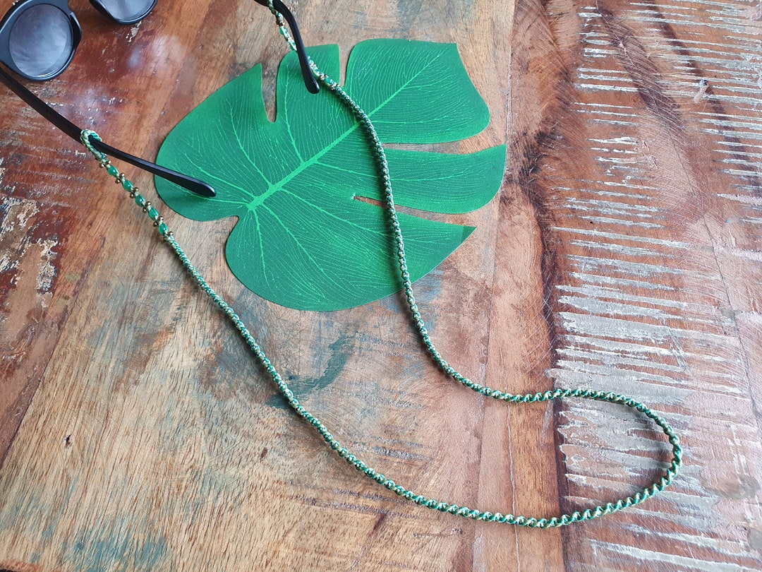 Green Glasses Chain, Macrame Sunglasses Chain, Sunglasses Necklace,jade