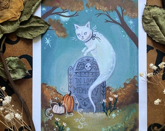 Ghost Cat - 5x7 Art Print