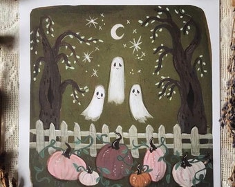 Haunted Pumpkin Patch - 6x6 Art Print