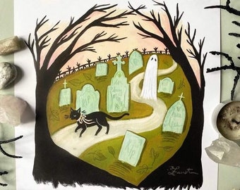 Cemetery Stroll - 8x8 Art Print
