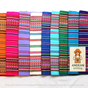 OPENING SALE 30% OFF* Large Size Genuine Aguayo Bolivian Peruvian fabric 92&#39;&#39;x46&#39;&#39; (234x117 cm.) Tribal Ethnic Stripy woven textile, blanket