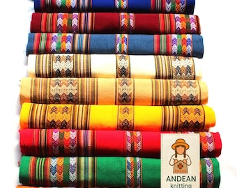 Mayo. OFERTA 30% DE DESCUENTO* Tela auténtica Aguayo boliviana y peruana de gran tamaño, 234 x 117 cm (92'' x 46''). Textil tribal étnico a rayas tejido, manta.