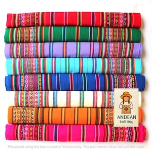 OPENING SALE 30% OFF* Genuine Aguayo Bolivian Peruvian fabric 46&#39;&#39;x46&#39;&#39; (117x117 cm.) Tribal Ethnic Stripy woven textile, blanket. any use