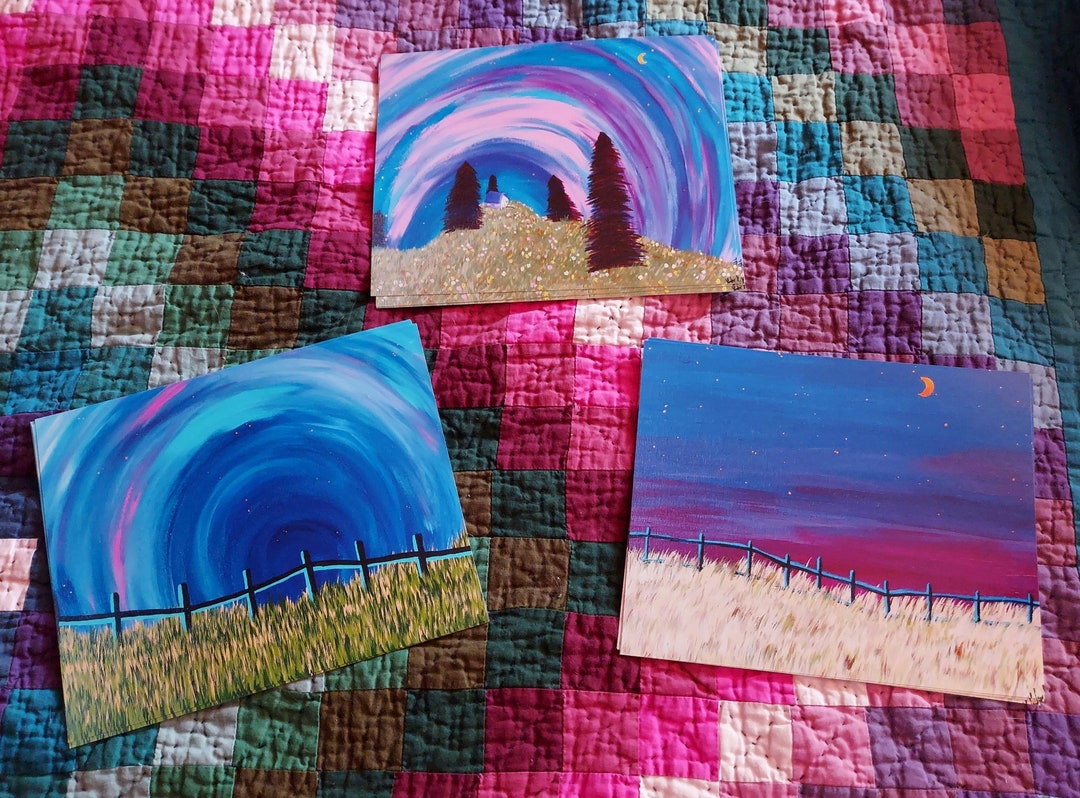 Prints - Vortex Fence, Dream House, and Fence With Moon 8x10 - Etsy
