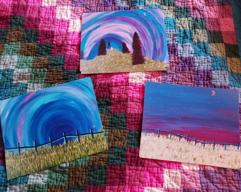 Prints - Vortex Fence, Dream House, and Fence with Moon 8x10