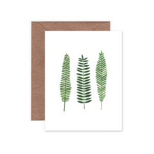 Lot de 8 cartes vierges Fougères trio/ 4,25 x 5,5 pouces papeterie botanique/forêt boisé cartes pour notes