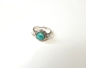 Amazonite ring and crystal