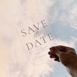 Luxury Acrylic Save the Date, Black Tie Save the Date, Acrylic Save the Date, Acrylic Invitations - Sample