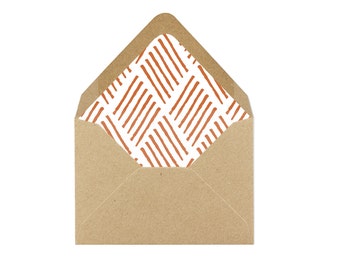 Printable Burnt Orange Diagonal Lines Pattern Envelope Liner/Patterned Backer 8.5 x 11 - INSTANT DOWNLOAD