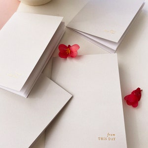 Wedding Vow Booklets, Minimal Vow Booklets, Minimal Gold Foil Pressed Vow Booklets, Foil Pressed Vow Books, Wedding Day Booklets Set of 2 image 6