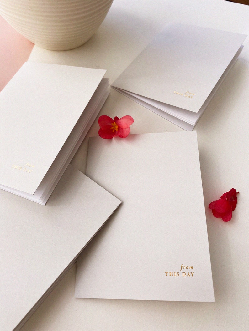 Wedding Vow Booklets, Minimal Vow Booklets, Minimal Gold Foil Pressed Vow Booklets, Foil Pressed Vow Books, Wedding Day Booklets Set of 2 image 6