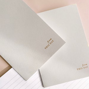 Wedding Vow Booklets, Minimal Vow Booklets, Minimal Gold Foil Pressed Vow Booklets, Foil Pressed Vow Books, Wedding Day Booklets Set of 2 image 4