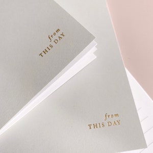 Wedding Vow Booklets, Minimal Vow Booklets, Minimal Gold Foil Pressed Vow Booklets, Foil Pressed Vow Books, Wedding Day Booklets Set of 2 image 1