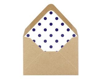 Printable Navy Blue Polka Dot Envelope Liner/Patterned Backer 8.5 x 11 - INSTANT DOWNLOAD