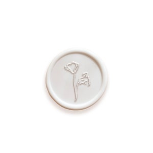 Minimal Floral Wax Seal, Elegant Wax Seal, Self-Adhesive Wax Seal, Delicate Flower Wax Seal, Wedding Invitation Wax Seal