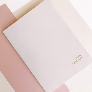 Wedding Vow Booklets, Minimal Vow Booklets, Minimal Gold Foil Pressed Vow Booklets, Foil Pressed Vow Books, Wedding Day Booklets Set of 2 image 2