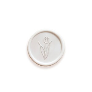Minimales Tulpenwachs siegel, Tulpenwachssiegel, elegantes Wachssiegel, selbstklebendes Wachssiegel, zartes Blumenwachssiegel, Hochzeitseinladung Wachssiegel