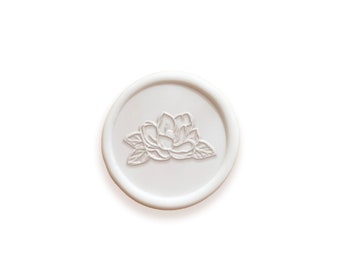 Magnolia Wax Seal, Self-Adhesive Wax Seal, Magnolia Flower Wax Seal, Wedding Invitation Wax Seal