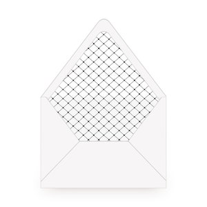 Classic black and white envelope liner, DIY envelope liner, black tie wedding, envelope liner, elegant bw liner - digital file or printed