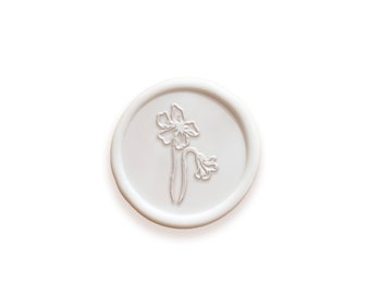 Minimale wax seal, elegante bloemen zelfklevende wax seal, floral wax seal, flower wax seal, bruiloft uitnodiging wax seal, briefpapier seal