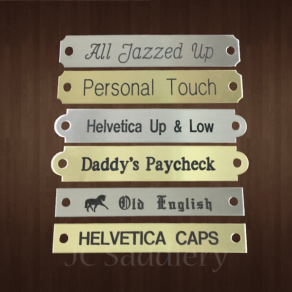 Custom Engraved 3" Brass Halter Plate, Horse tack plate