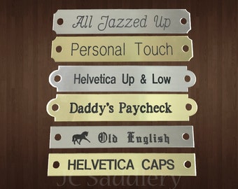 Custom Engraved 3&quot; Solid Brass Halter Plate, Horse Tack Plate, Personalized Engraving