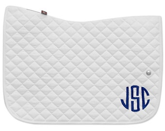 Custom Embroidered Ogilvy Saddle Pad, Personalized Monograms, Equestrian Gift