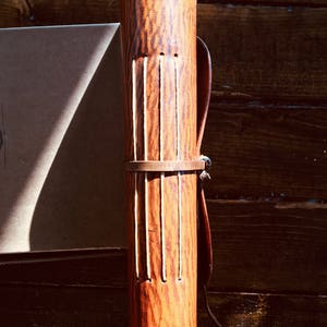 Rustic Handmade Leather Journal with Hand-Carved Feather Design image 8