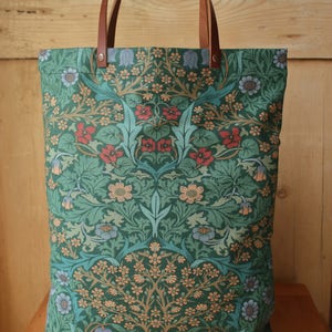 William Morris Leather handled Small Tote bag in Blackthorn