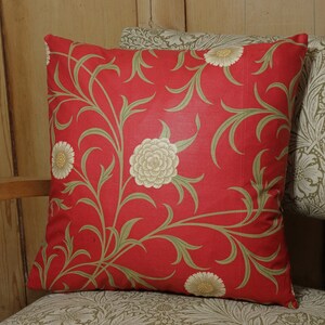 William Morris Cushion Cover Scroll Red