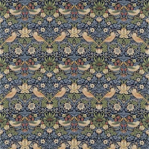 Morris & Co Strawberry Thief Door Curtain Indigo