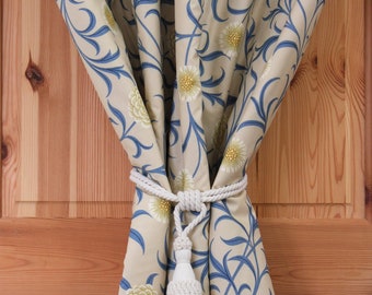 William Morris Scroll Portiere Door Curtain With Velvet Lining