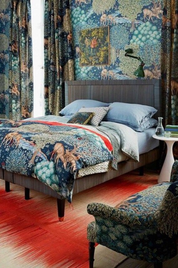 William Morris Co the Brook Tapestry Linen Portiere Door Curtain